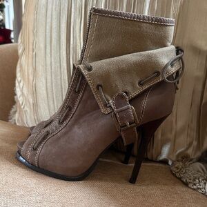Aldo Brown and Tan Heeled leather Boots